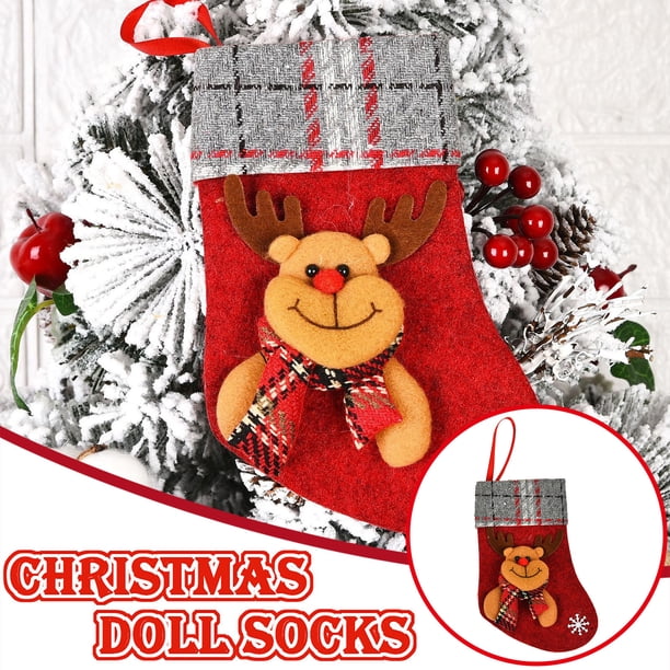 Puntoco Calcetines navideños Bolsas de regalo, Adornos navideños Papá Noel Calcetines pequeños Navidad Puntoco Puntoco-417