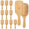 thumbnail image 2 of 12 Pcs Wooden Hair Brushes, Air Cushion Massage Comb, Wood Scalp Massager, Bulk Natural Wood Hairbrush for All Hair Types, 2 of 6