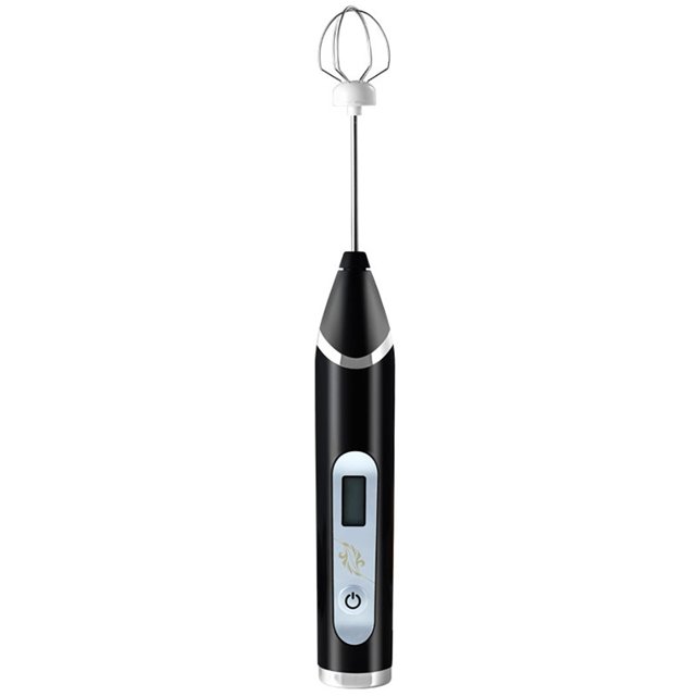 Kitchen Milk Frother USB Rechargeable LCD Display Milk Blender Coffee Frother