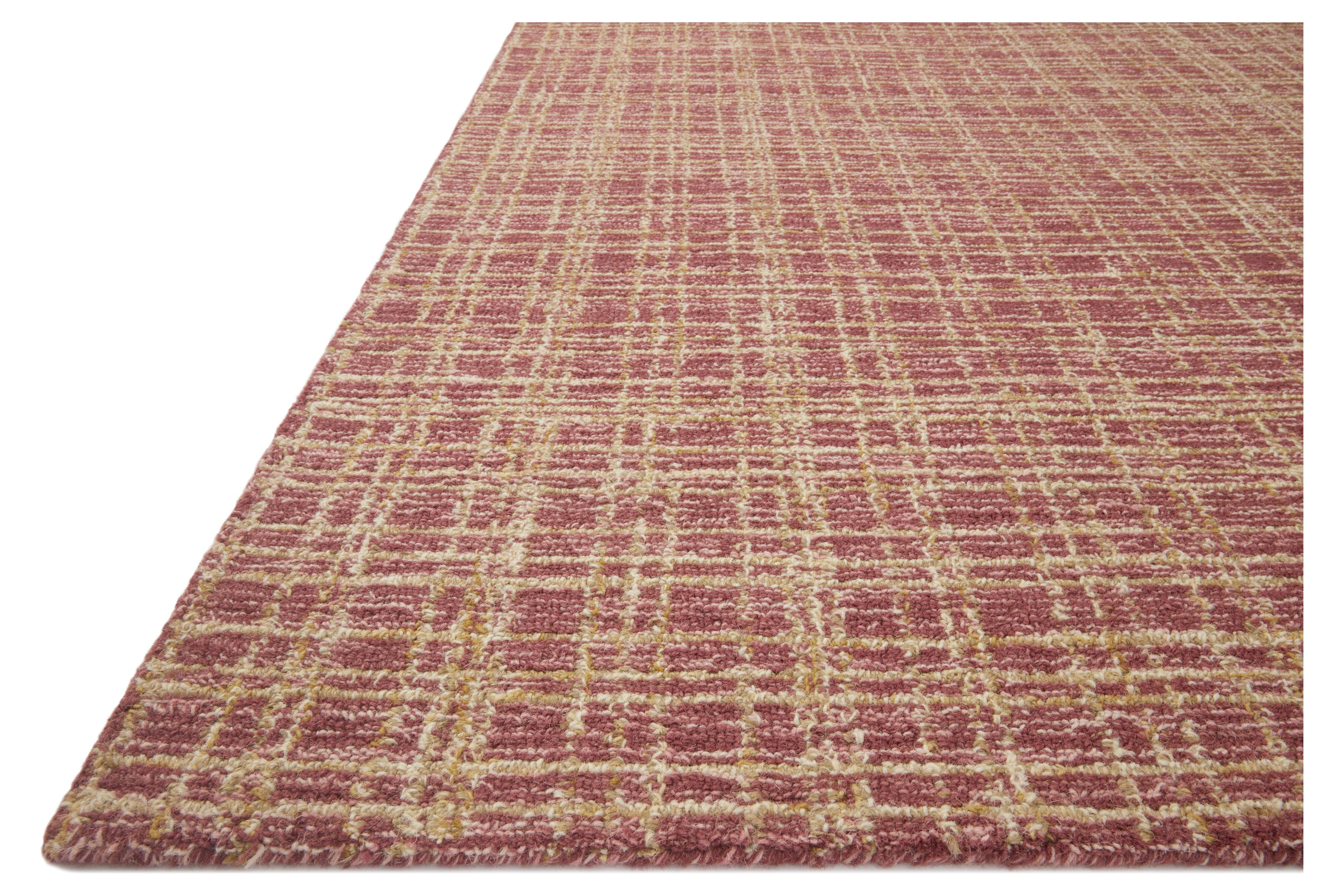 Chris Loves Julia x Loloi Polly Plaid Berry/Natural 5'-0" x 7'-6" Area Rug