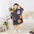 thumbnail image 6 of FORMRS Wearable Blanket Hoodie with Sleeves for Kids Cozy Flannel Sweatshirt, Halloween Orange Ghosts, 6 of 7