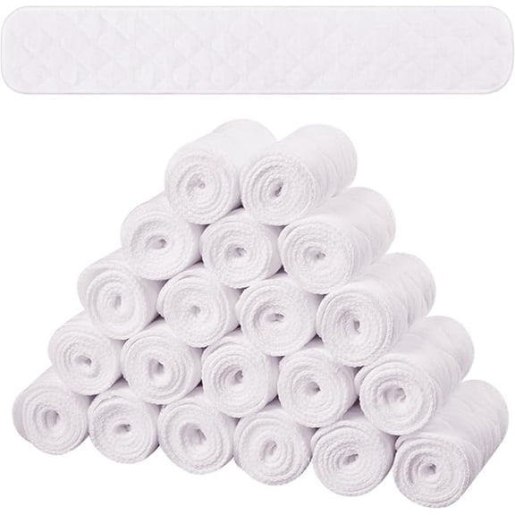 20 Pcs Sweat Pads for Bras, Kvago 3 Layer Washable Bra Sweat Inserts, Cotton Under Breasts Pads for Women Absorb Sweating (3in x18in, White)