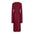 thumbnail image 3 of Women's Sequin Glitter Prom Formal Dress Long Cape Sleeve V Neck Twist Ruched Long Dress Evening Cocktail Party Maxi Gown Dresses, 3 of 5