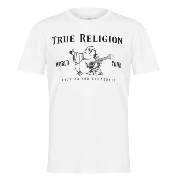 Camiseta True Religion Buddha metálico manga corta blanca