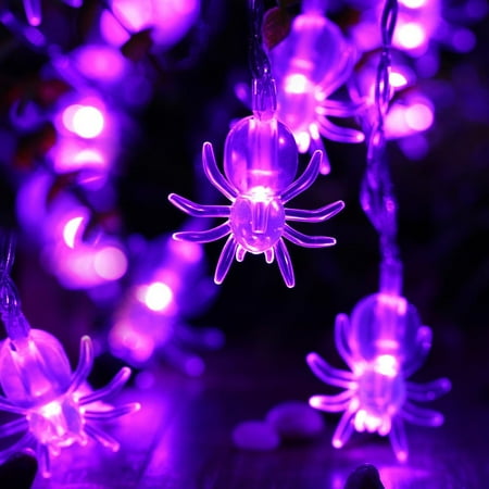 Qedertek 2 Pack Purple Spider String Lights 20 Led 9 51ft Battery Qedertek 2 Pack Purple Spider String Lights 20 Led 9 51ft Battery Operated For Party Decor Decoration
