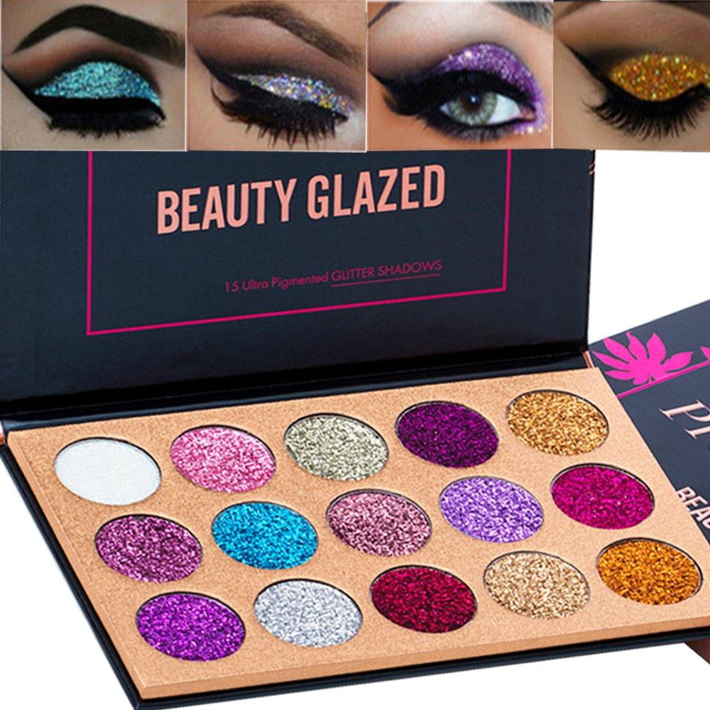 Beauty Glazed 15 Colors Glitter Eyeshadow Palette Shimmer Ultra