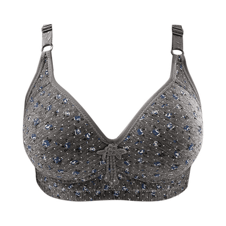 Fulorrnie Bras for Women Plus Size No Underwire Comfort Stylish Decorative Details Stretchable Balconette Supportive Bra Black 48