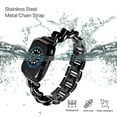 thumbnail image 4 of Dwitch Compatible With Apple Watch Band 42mm 44mm 45mm 46mm 49mm, Fashion Cowboy Chain Stainless Steel Metal Wristband Women Men Replacement for iWatch SE Series Ultra 2/1 10/9/8/7/6/5/4/3/2/1,Black, 4 of 6