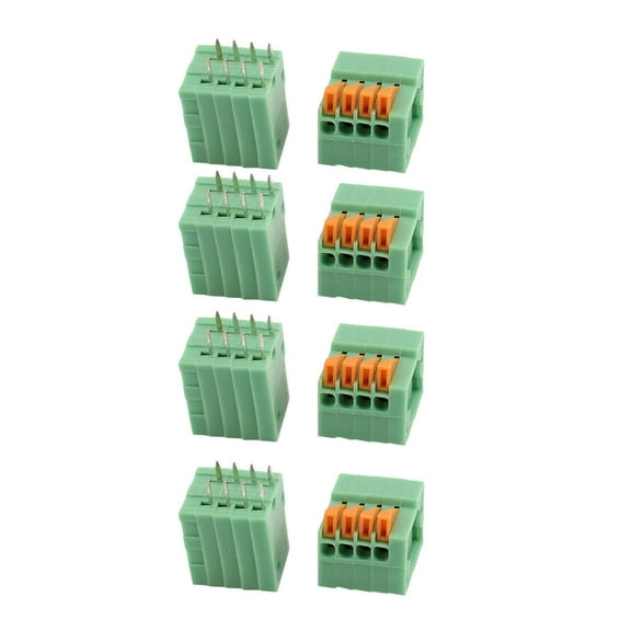 8Pcs KF141V 8P 2.54mm Pitch Spring Type PCB Terminal Blocks Connector Green