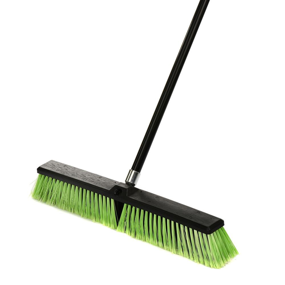Alpine Industries 24" Green Indoor Outdoor MultiSurface Push Broom 3