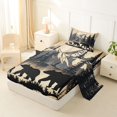 thumbnail image 2 of Castle Fairy Rustic Woodland Bear Twin Sheets 3pcs,Vintage Junle Wildlife Bedding,Tan Black Cream,1 Fitted Sheet, 1 Flat Sheet and 1 Pillowcase, 2 of 6