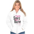 thumbnail image 4 of 2nd Save Base Breast Cancer Warrior Womens Plus Size Graphic Zipper Hoodie Brisco Brands 5X, 4 of 5