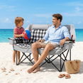 thumbnail image 5 of DKMOCO Oversized Padded Double Camping Chair Heavy Duty Folding Loveseat Supports up to 800 lb, 2 Person Outdoor Lawn Chair Set for Beach Camp Patio with Cooler Bags and Storage Bag, 5 of 14