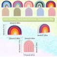 thumbnail image 3 of 20Pcs Silicone Focal Beads Rainbow Colorful Chunky Beads Bulk Double Sided Pink Purple Rainbow Shaped Flat Charms Large Rubber Beads for Lanyards Keychain Making Beading Supplies, 3 of 9