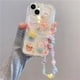 thumbnail image 3 of Funda suave transparente con cordón de cadena de teléfono colgante de oso 3D coreano para iPhone 15, 14 Pro Max, 11, 13, 12 Mini, XR, 6, 8, 7 Plus, X, XS, SE, 3 of 5