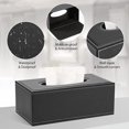 thumbnail image 3 of Caja de pañuelos de cuero rectangular Sailing negro 1, 3 of 5