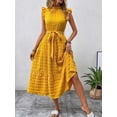 thumbnail image 5 of Women Summer Casual Midi Maxi Dresses Short Sleeve Yellow S, 5 of 9
