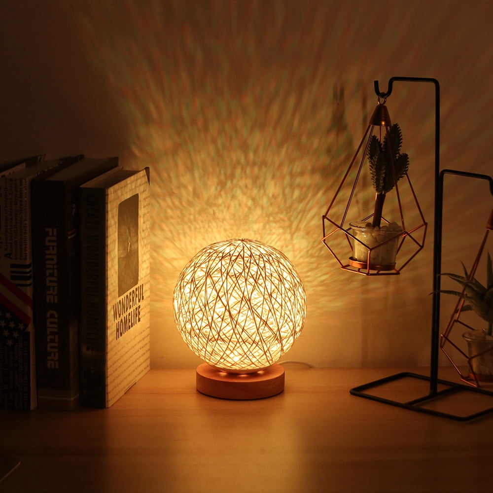 Bedside Lamp, Modern Globe Touch Lamp with USB Ports, remote control