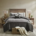 thumbnail image 3 of Home Essence Powell 7 Piece Faux Suede Comforter Set, King, Grey, 3 of 5
