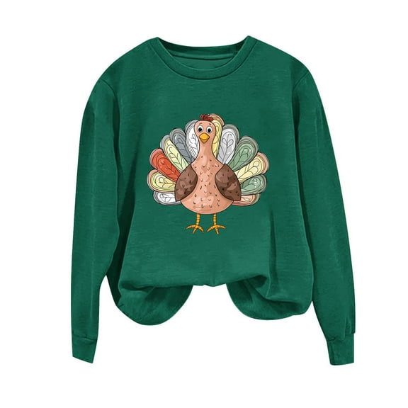 Thankful Sweatshirt for Womens Funny Turkey Graphic Sweatshirts for Thanksgiving Day Oversized Crewneck Pullover Tops Grateful And Blessed Drop Shoulder Long Sleeve Shirts Fashion Casual Outfits