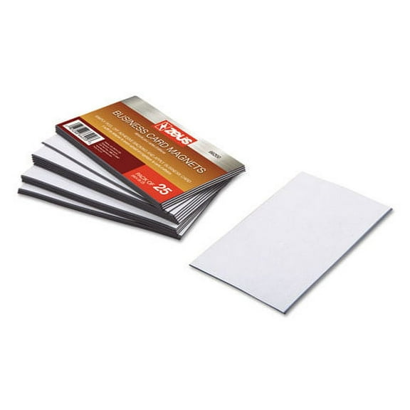 Business Card Magnets, 2 X 3.5, White, Adhesive Coated, 25/pack | Bundle of 2 Packs