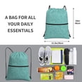 thumbnail image 2 of Naloa Teal Green Glitter Drawstring Backpack String Bag Cinch Water Resistant for Gym Shopping Sport Yoga, 2 of 6