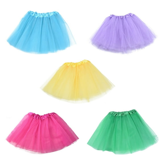 5 unids / set Kids Girls Tutus 3 capas de tul vestido de falda del tutú para mostrar el traje