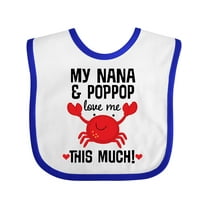 Inktastic Nana and Poppop Love Me Crab Boys or Girls Baby Bib