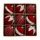 thumbnail image 2 of Conjunto de adornos para el baile de Navidad de 9 | Colgantes de árbol pintados con purpurina mate multicolor de 8 cm | Plástico de alta calidad | Marrón vino beige verde | Clásicas decoraciones, 2 of 6