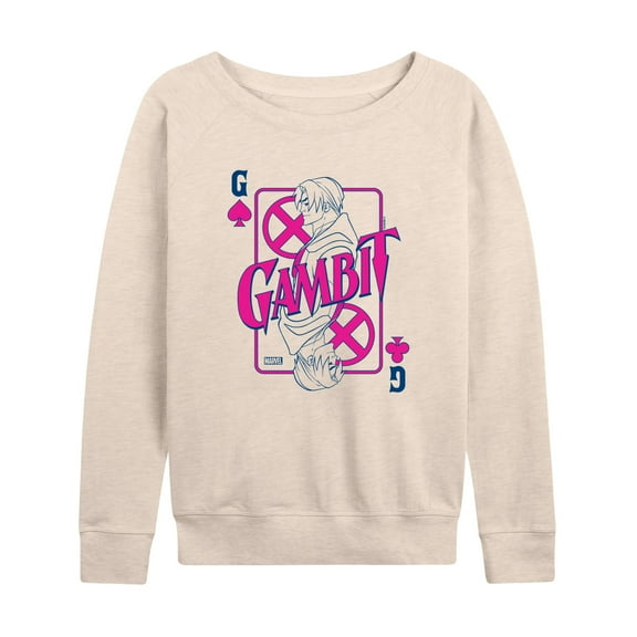 Marvel X-Men - Gambit Playing Card - Women's French Terry Pullover Sweatshirt