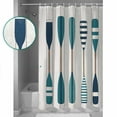 thumbnail image 3 of Extra Long Shower Curtain 72x84 Inch, Striped Lake Paddles Shower Curtain Waterproof Bathroom Decor Summer Watercolor Vintage Wood Grain Fabric Bath Curtain Set Accessories with Hooks, 3 of 6