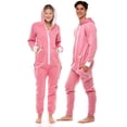 thumbnail image 4 of Notus Unisex Adult 0nesie One Piece Pajama Romper Hooded Zip Sleepwear Jumpsuit for Men and Women Pink XXL, 4 of 6