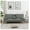grey, variant on sofa bed with Armrest two holders WOOD FRAME, STAINLESS LEG, FUTON SOFA PVC