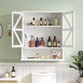 thumbnail image 4 of VECELO Bathroom Wall Cabinet, Medicine Cabinet with Open Partition, Rustic Storage Cabinet with Open and Hidden Storage Space, for Bathroom, Living Room, Kitchen, White, 4 of 10