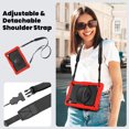 thumbnail image 7 of For Lenovo Tab K10/M10 Plus (2nd Gen) Case 10.3 inch, 360 Rotating Shockproof Cover with Stand, Screen Protector, Shoulder Strap (TB-X6C6/TB-X606), Red, 7 of 7