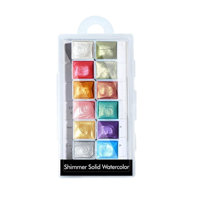 Brillo de acuarela Zulema 6 colores Shimmer Sólido