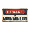 thumbnail image 1 of SignMission A-LP-04-876 Beware of Mountain Lion Aluminum License Plate, 1 of 1