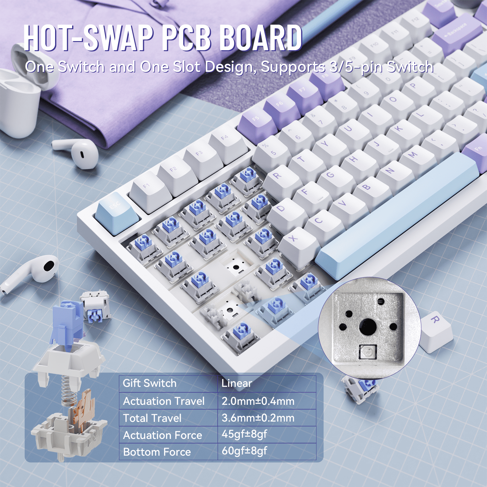 ATTACK SHARK X820ULTRA Mechanical Keyboard with C01ULTRA Coiled Cable