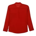 thumbnail image 3 of FAOWME Toddler Kids Boys Linen Shirt Button Up Long Sleeve Solid Color Lightweight Comfortable Tees Tops With Pocket For Casual Daily Wear,Red,9-10 Years, 3 of 9