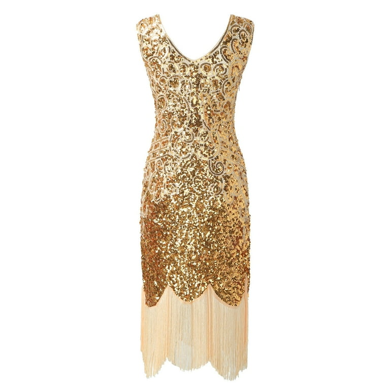New Years Eve Dresses For Women Vintage Sleeveless Sequin Beaded Night  Flapper Gown Wedding Dress - Walmart.com
