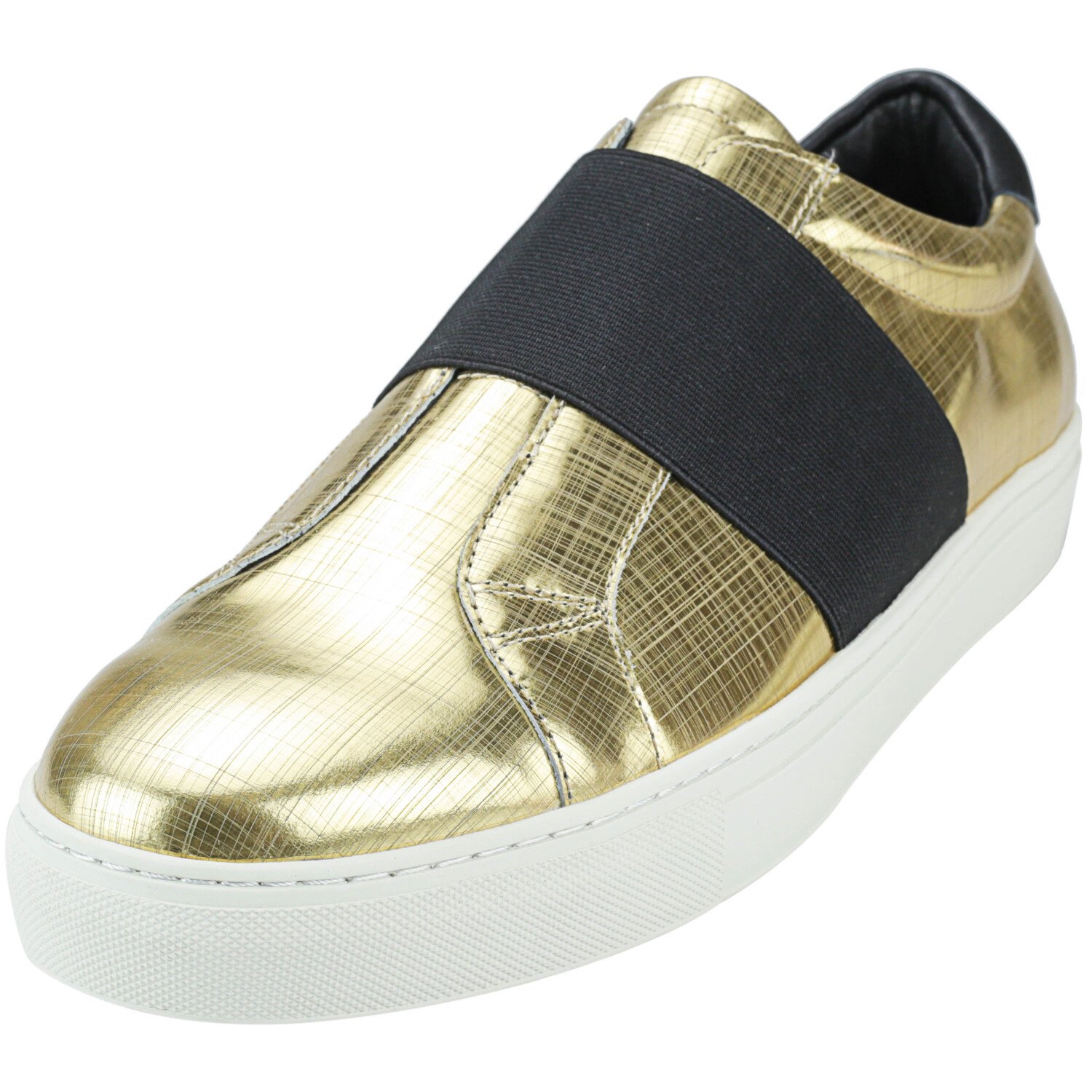 j slides gold sneakers