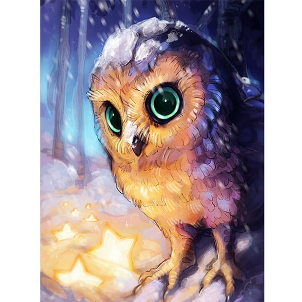Dibujo acrílico búho pintura al óleo por números Kit DIY pintura sobre lienzo sin marco FLhrweasw Nuevo
