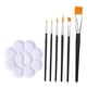 thumbnail image 3 of Juego de 6 pinceles profesionales para pintura facial, para corporal, maquillaje, bandeja de pintura y paleta para detalles de uñas al óleo., 3 of 9