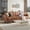 Brown, variant on 83" Faux Leather Sofa,Mid Century Modern Convertible Futon Sofa Bed with Adjustable Backrest,Side Pockets,3-Seater Couch for Living Room,Office,Brown