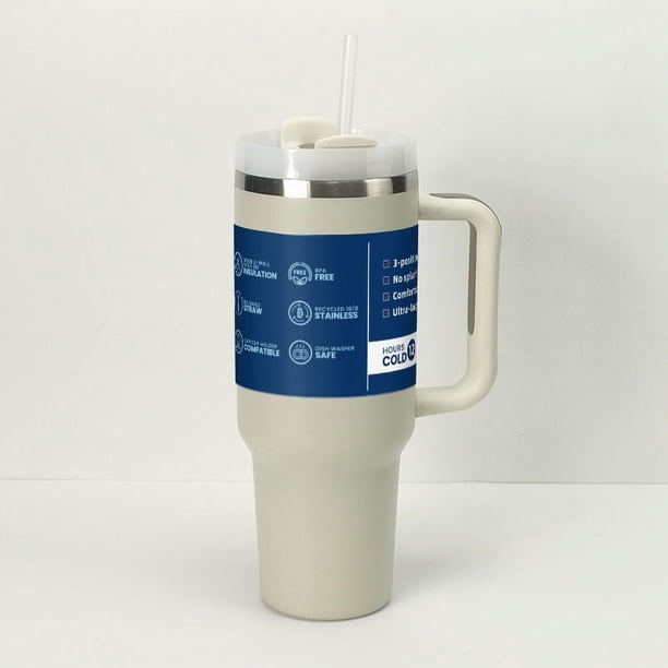 Vaso INNOTECHSC de 40 oz con Asa y Tapa con Pajita | Vaso Aislado, Botella de Agua Reutilizable de Acero Inoxidable, Taza de Viaje, Portavasos, Apto para el Hogar, la Oficina O el Automóvil