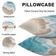 thumbnail image 5 of Lumbar Pillow Covers 20x12 Inch Set of 2, Turquoise Ocean Waterproof Outdoor Pillow Covers, Gradient Brown Shore Sandy Beach Abstract Decorative Cushion Pillowcases for Couch, Sofa, Bed, Patio, 5 of 9