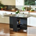 Modern Folding Dining Drop Leaf Dining & Expandable Kitchen with Drawer