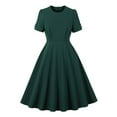 thumbnail image 1 of hotojiny Robes des Années 1950 pour Femmes Vintage Rétro à Manches Courtes Robe Midi Ligne A Élégante pour Cocktail Soirée Bal Robe Midi, 1 of 6