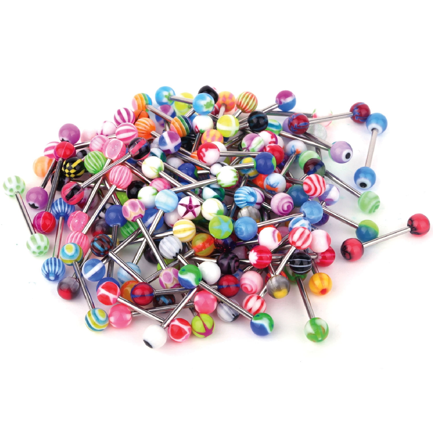 10/30/50 Mixed Tongue Tounge Nipple Ear Ring Barbell Body Piercing Rewelry OF 