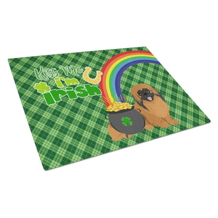 

Red Pekingese St. Patrick s Day Glass Cutting Board Large 12 in x 15 in